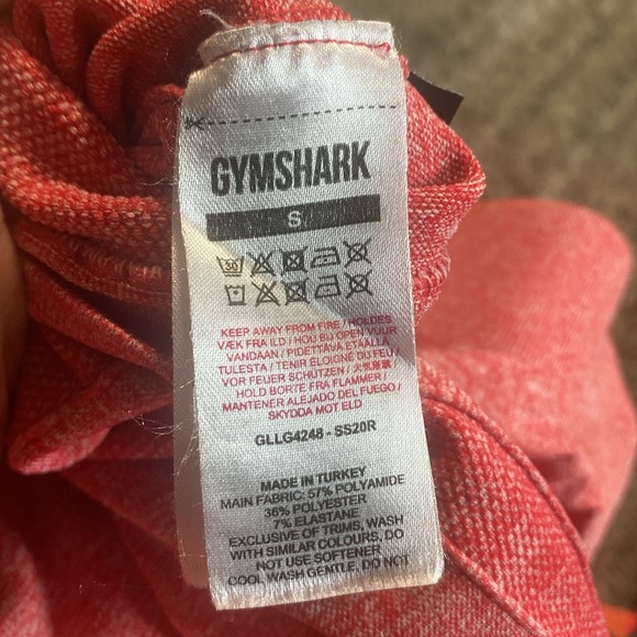 Gymshark red Performance Leggings Streamlined Fit sz small - Picture 7 of 8